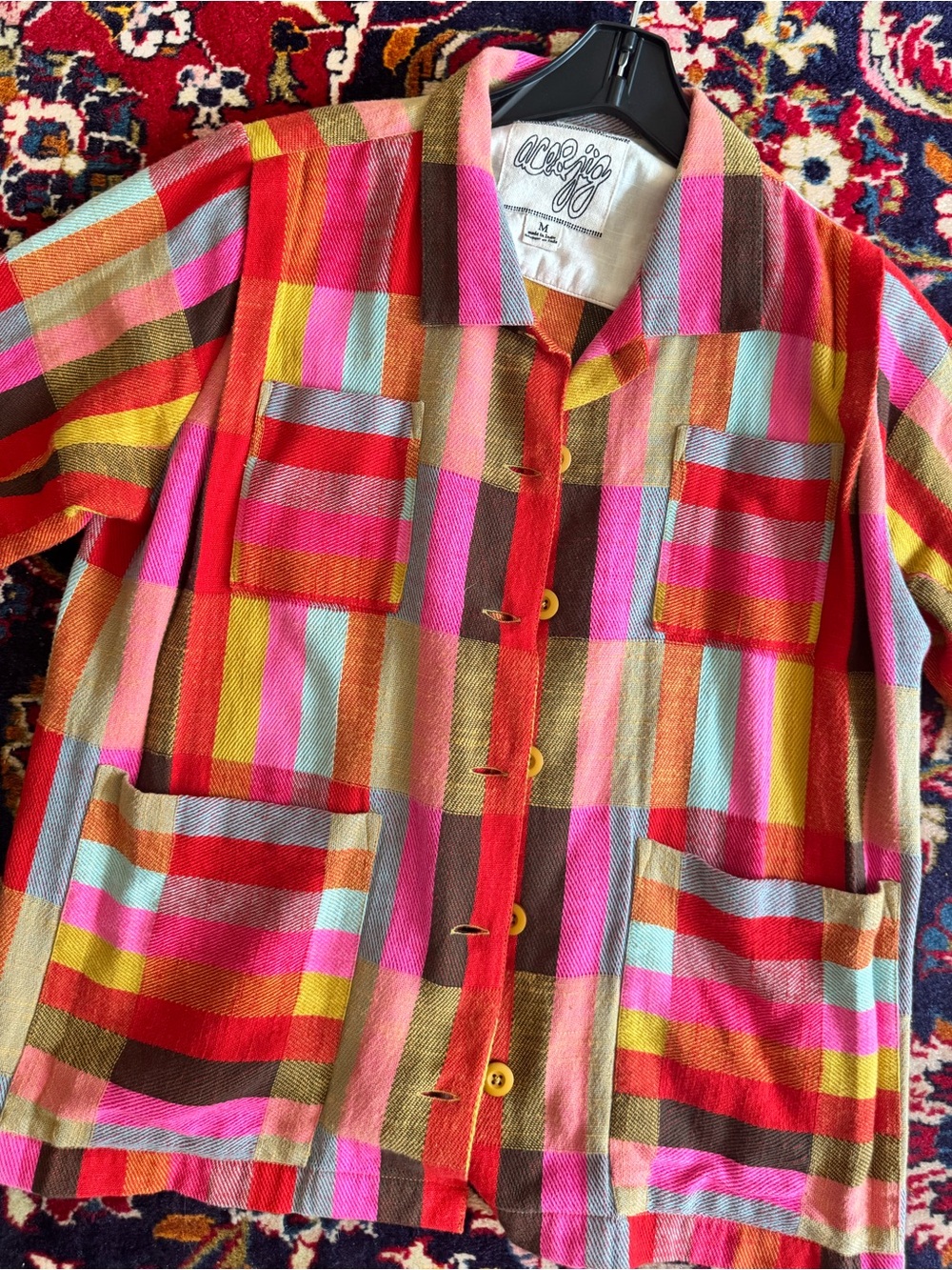 Ace&Jig Janie Jacket Unity Women's Multicolor Plaid Button-Up Size Medium - Picture 7 of 7